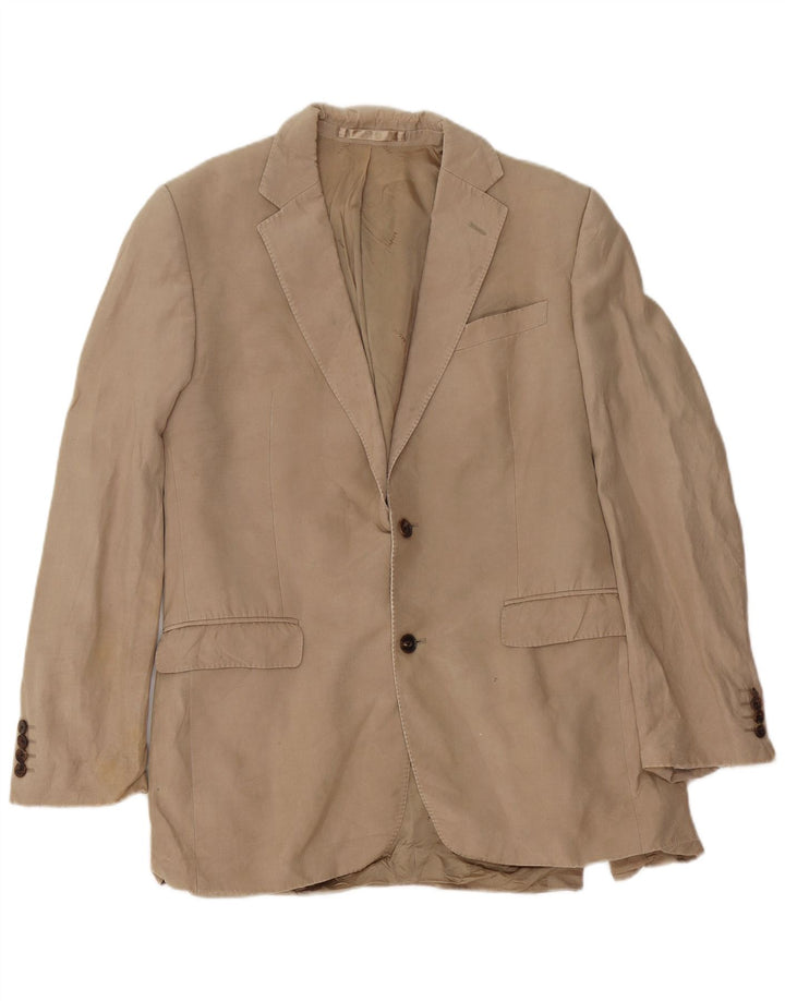 Jaeger Ανδρικό σακάκι σακάκι με 2 κουμπιά UK 40 Large Beige Silk