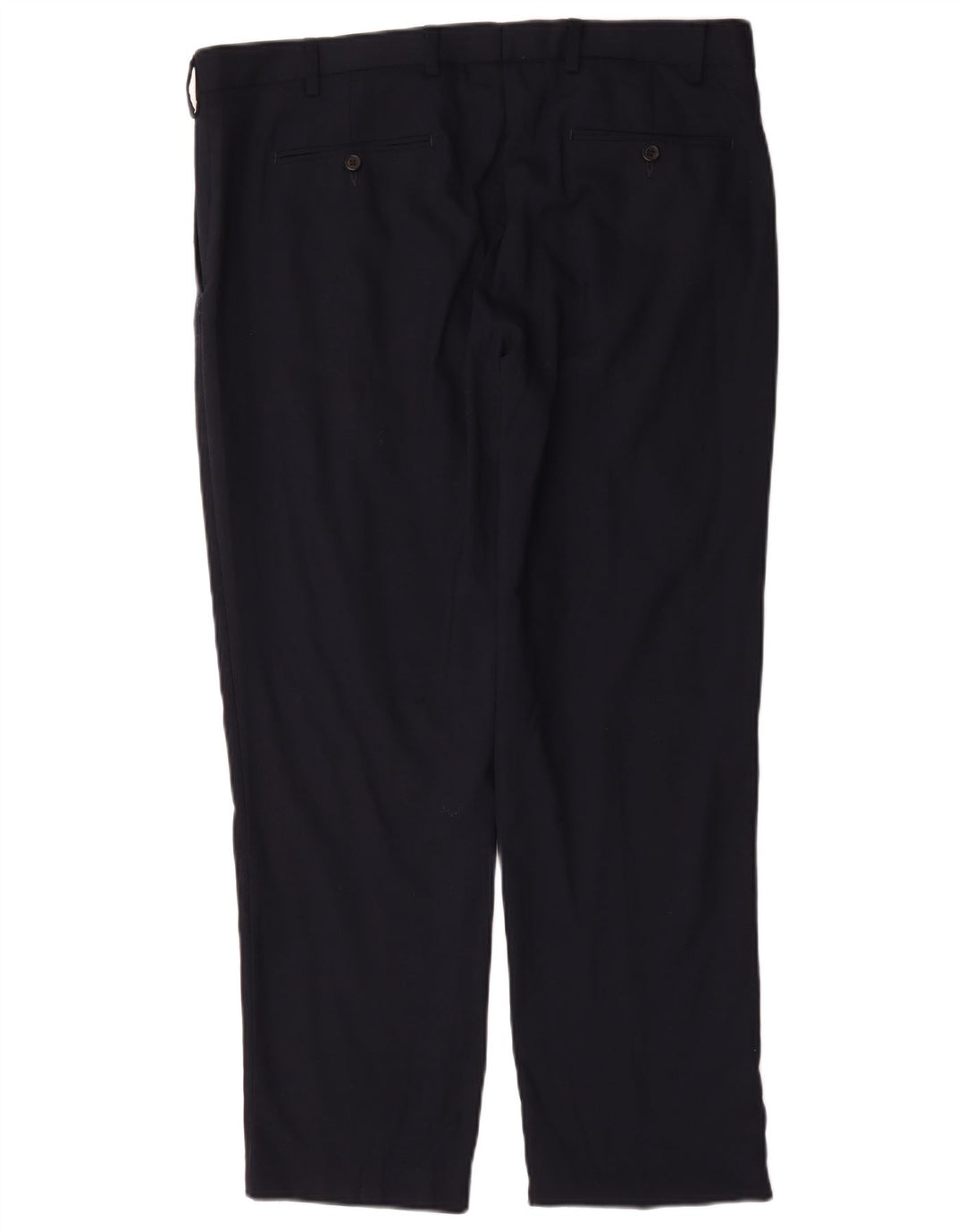 Ανδρικό παντελόνι με κανονική εφαρμογή Marks & Spencer W38 L29 Navy Blue Wool