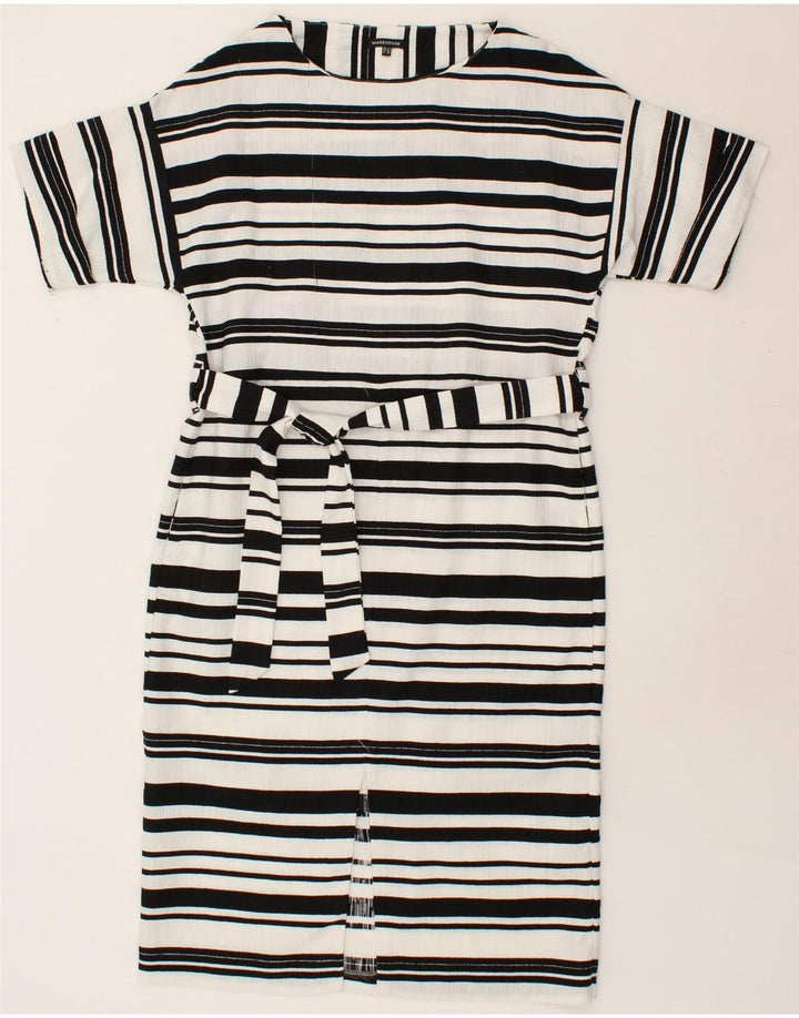 WAREHOUSE Womens Shift Dress UK 12 Medium  White Striped Vintage Warehouse and Second-Hand Warehouse from Messina Hembry 