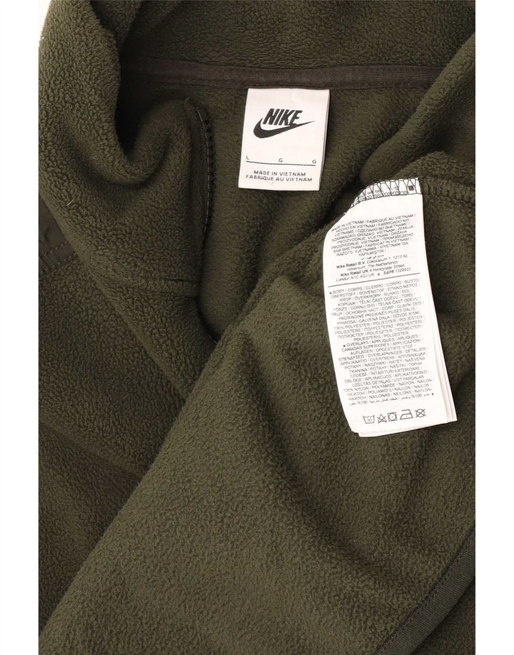Μεγάλο χακί πολυεστέρας Nike ανδρικό φερμουάρ Fleece Jumper