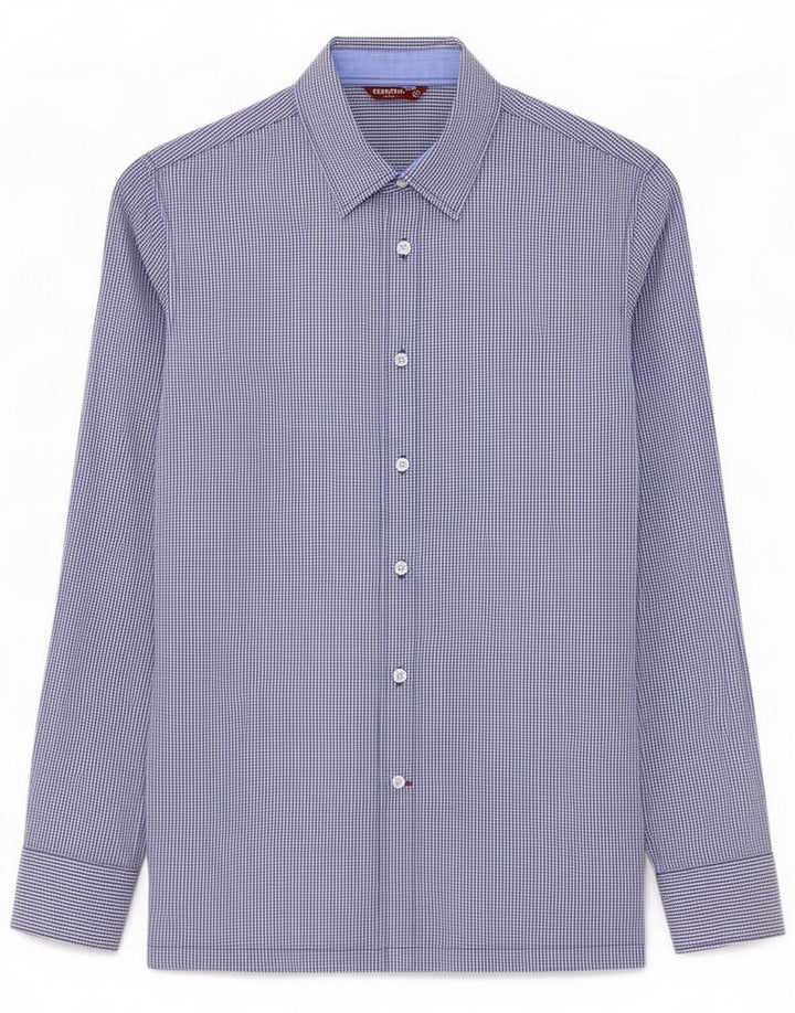 Carrera Ανδρικό πουκάμισο Medium Blue Gingham Cotton