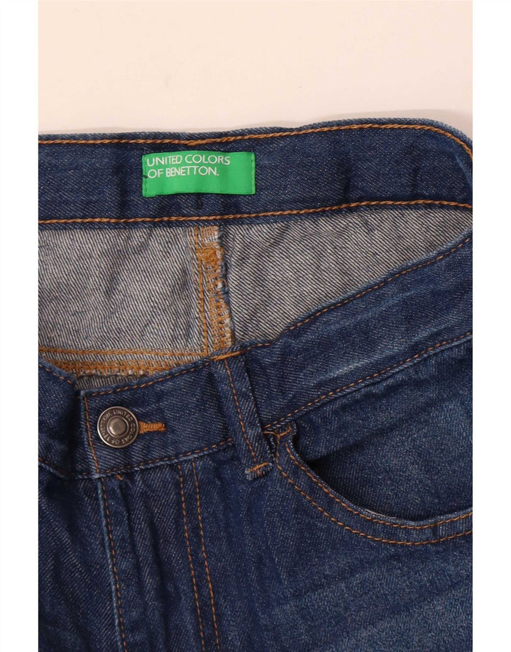 Γυναικεία Benetton Graphic Straight Jeans W26 L26 Blue