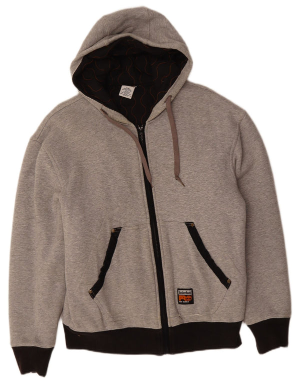 TIMBERLAND Mens Zip Hoodie Sweater Medium Grey Colourblock Cotton