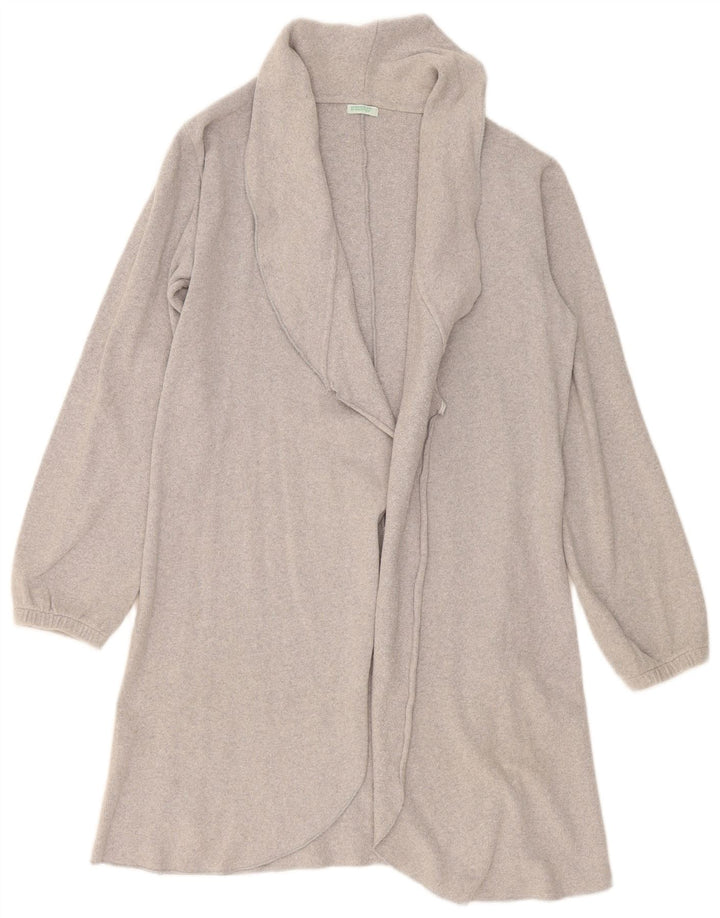 Benetton Γυναικείο Longline Open Cardigan πουλόβερ UK 14 Medium Grey