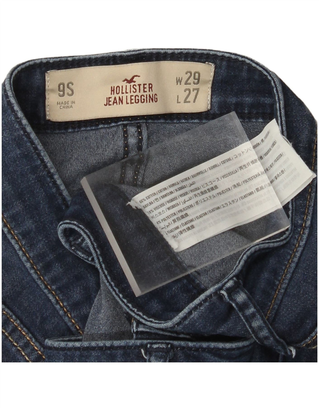Γυναικείο τζιν κολάν HOLLISTER US 9 Medium W29 L27 Μπλε βαμβακερό