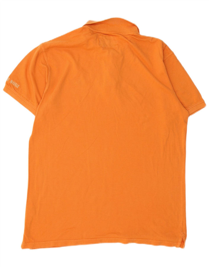 AVIAZIONE NAVALE Mens Polo Shirt Medium Orange Cotton