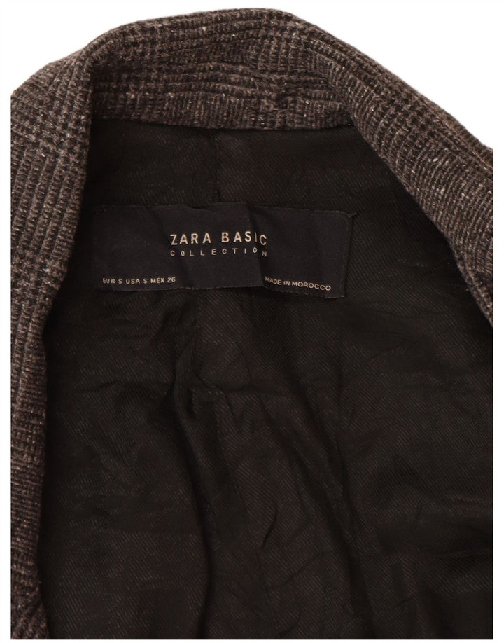 Zara Γυναικείο μπουφάν με 1 κουμπιά blazer UK 10 Small Grey Houndstooth