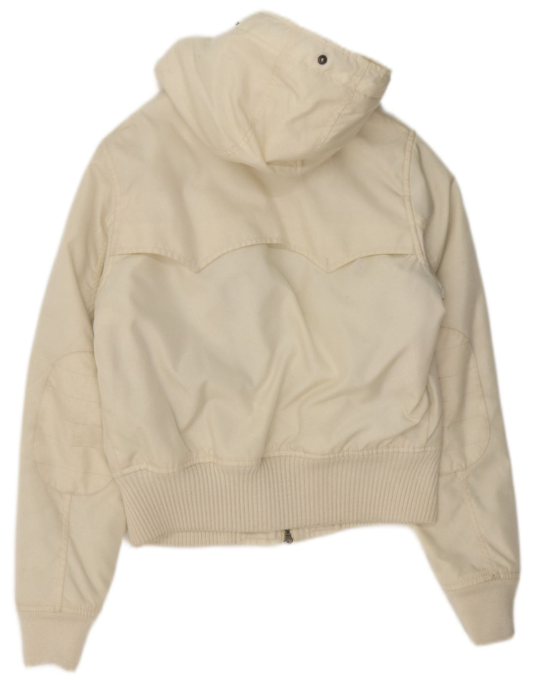 Woolrich γυναικείο μπουφάν με κουκούλα με επένδυση UK 14 Medium Off White Nylon