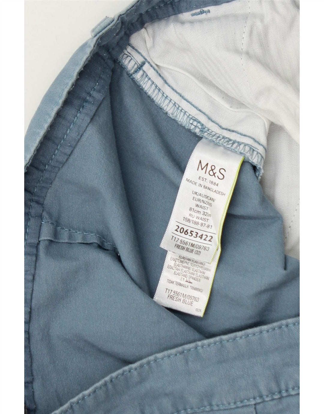 Ανδρικό σορτς Chino Marks & Spencer W32 Βαμβακερό μεσαίο μπλε