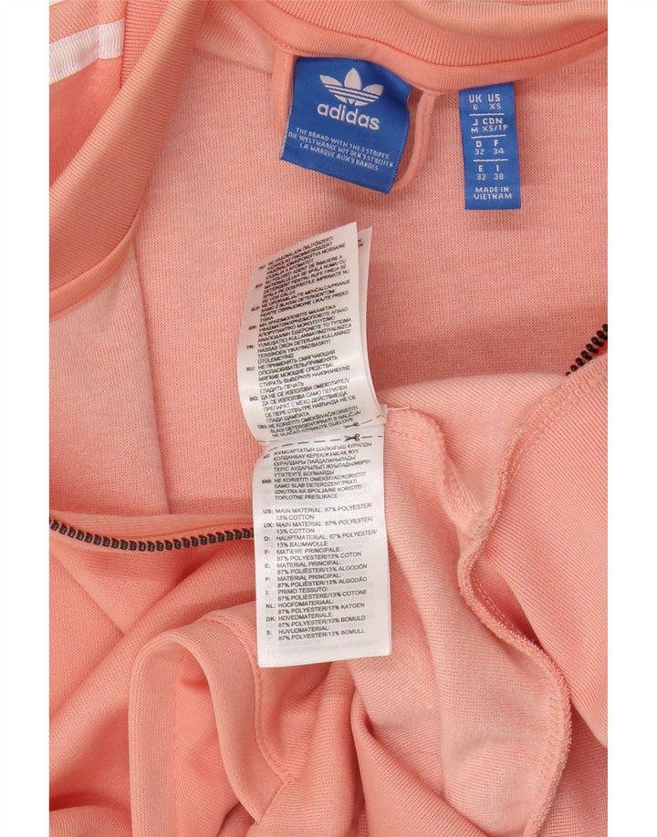Γυναικεία αθλητική φόρμα γραφικών Adidas Top Jacket UK 6 XS Orange Polyester