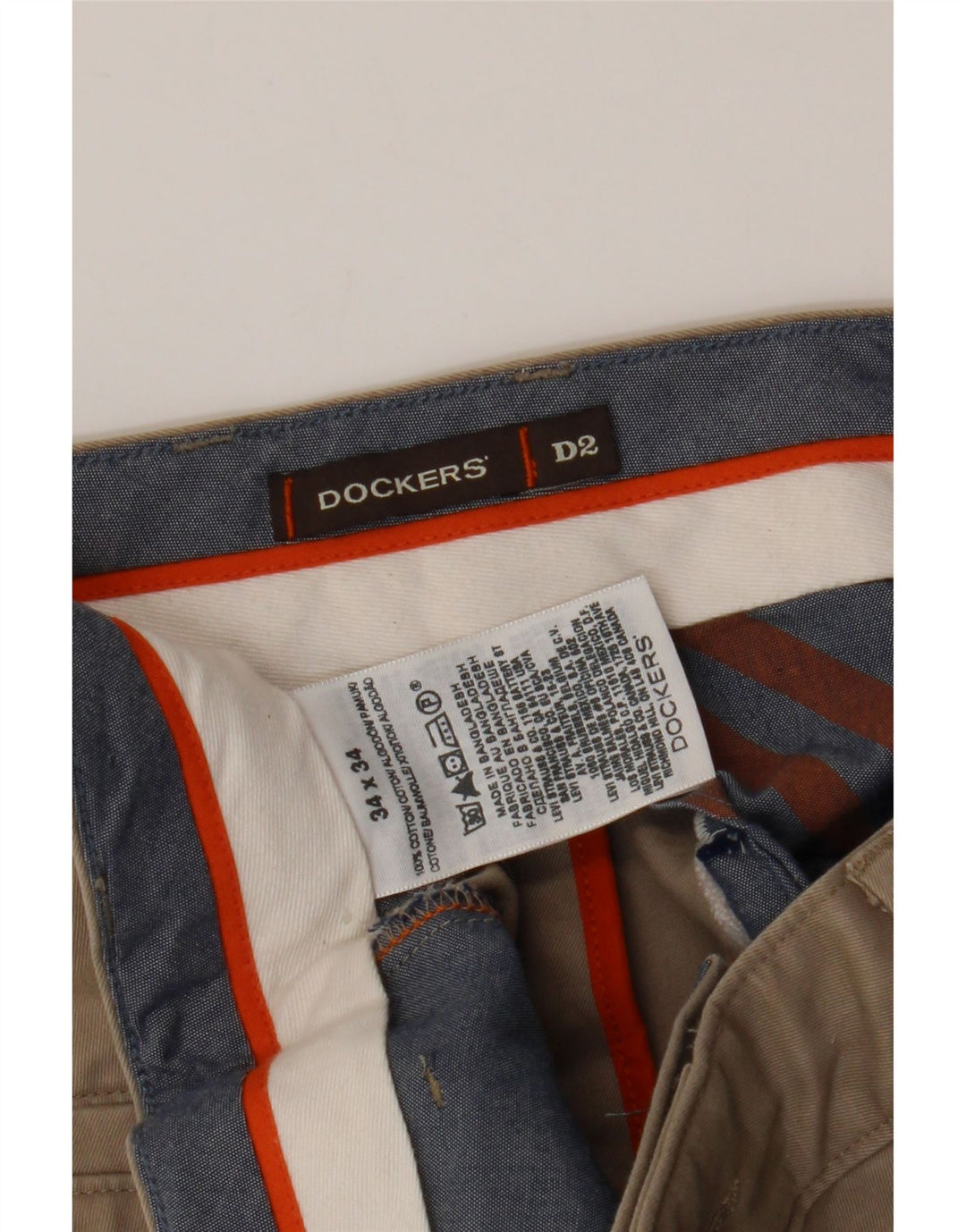 DOCKERS Ανδρικό ίσιο παντελόνι Chino W34 L34 Μπεζ βαμβακερό