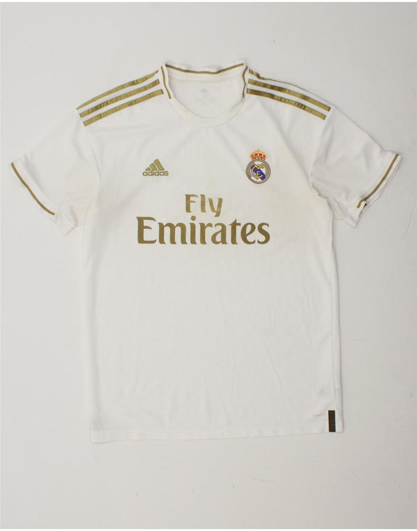 Ανδρικό γραφικό μπλουζάκι ADIDAS Real Madrid Top μεσαίο λευκό πολυεστέρας