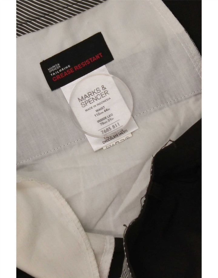 Marks & Spencer Ανδρικό παντελόνι με καρφίτσα W44 L31 καφέ πολυεστέρας