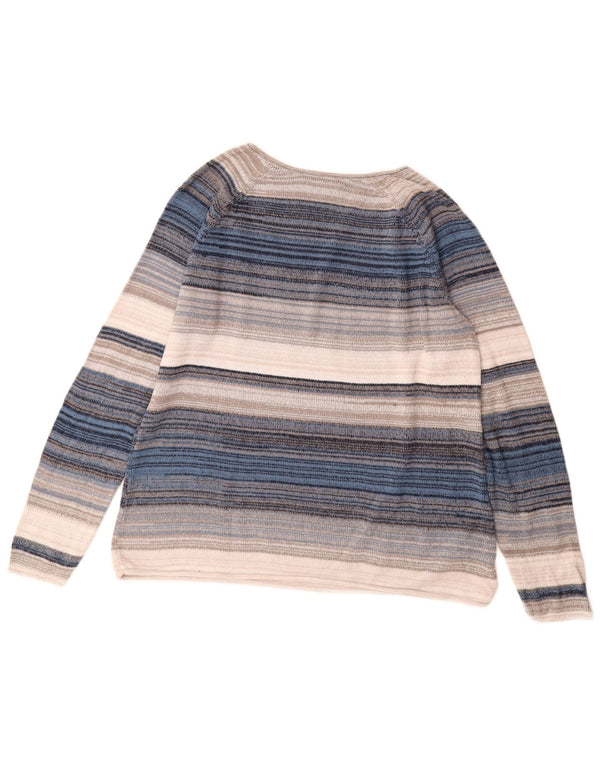 EDDIE BAUER Γυναικείο πουλόβερ με λαιμόκοψη με V λαιμόκοψη UK 18 XL πολύχρωμο ριγέ