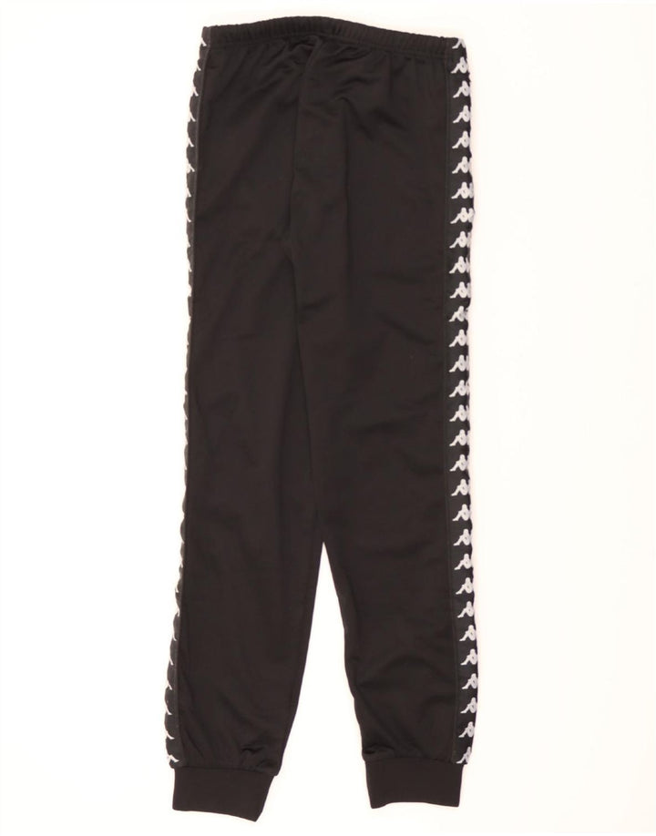 KAPPA Mens Graphic Tracksuit Trousers Joggers Small  Black Polyester Vintage Kappa and Second-Hand Kappa from Messina Hembry 