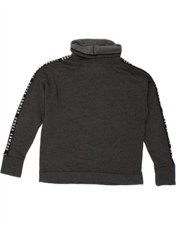 UNDER ARMOUR Womens Graphic Roll Neck Sweatshirt Jumper UK 16 Large Grey Vintage Under Armour and Second-Hand Under Armour from Messina Hembry 