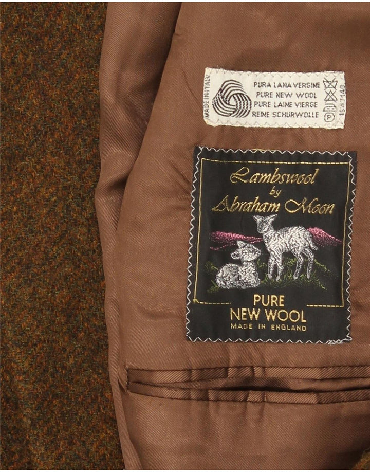 Vintage Ανδρικό σακάκι με 2 κουμπιά σακάκι IT 48, παρθένο μαλλί με κουμπιά σε μεσαίο καφέ