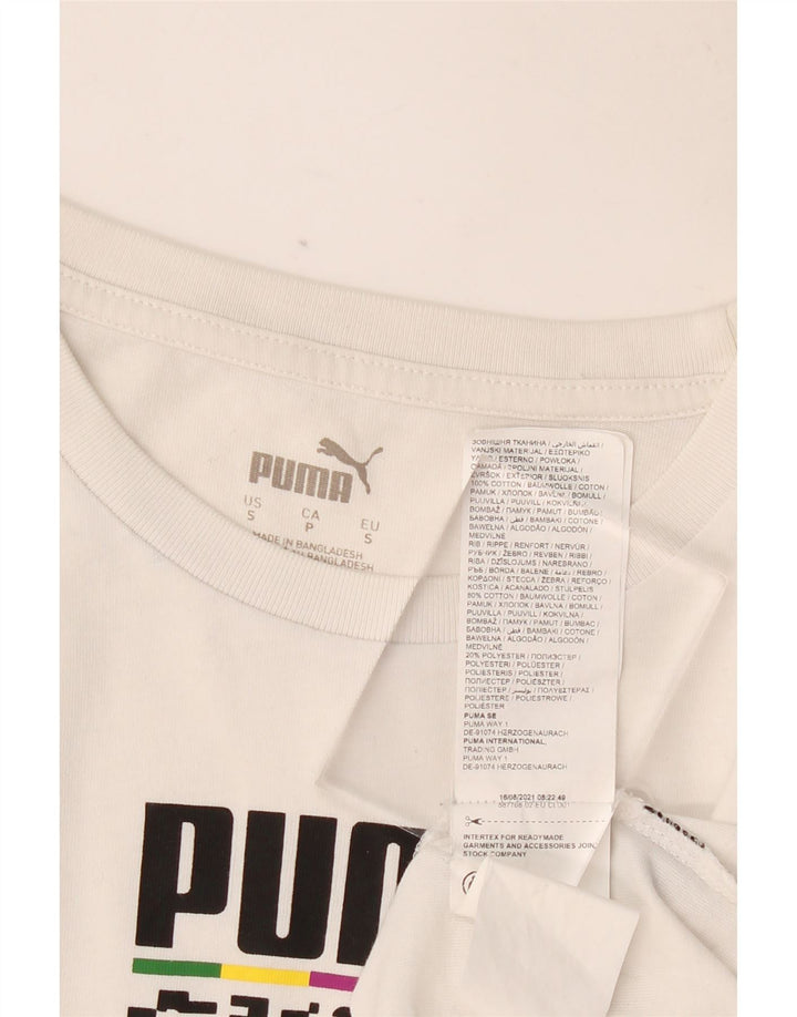 Ανδρικό γραφικό μπλουζάκι PUMA τοπ Μικρό λευκό βαμβακερό
