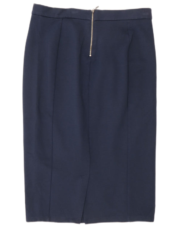 Marks & Spencer Γυναικεία Midi Φούστα UK 12 Medium W30 Navy Blue Polyamide