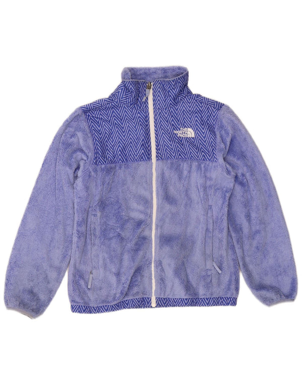 The North Face Girls Fleece Jacket 11-12 Years Large Purple Chevron