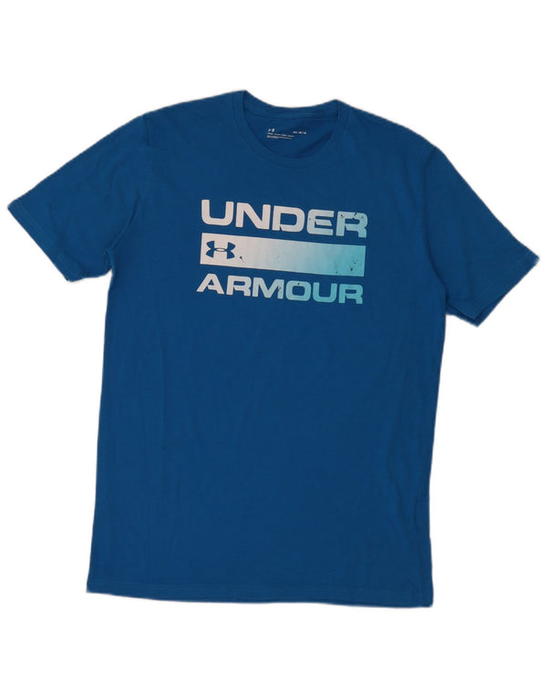 Ανδρικό γραφικό μπλουζάκι Under Armour Top από μεσαίο μπλε βαμβακερό