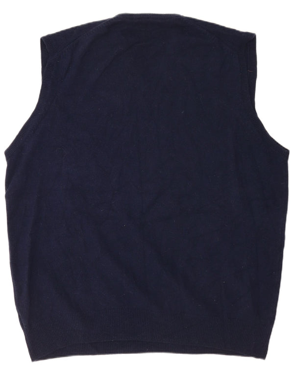 Marks & Spencer Ανδρικό γιλέκο Tank Top 3XL Navy Blue Lambswool