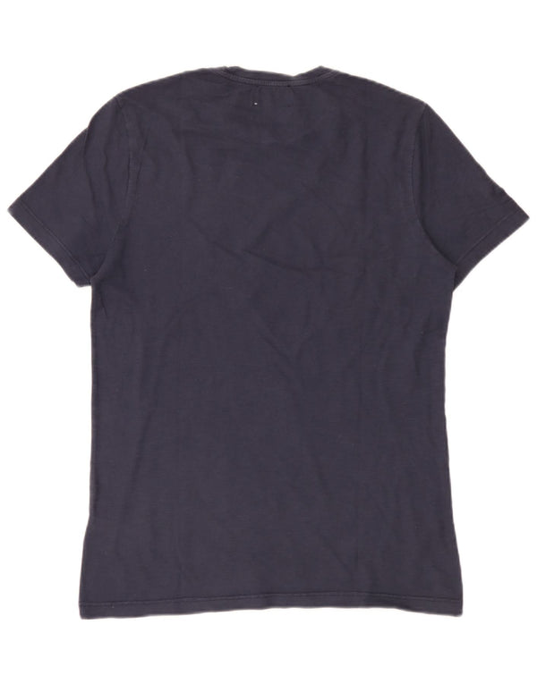 Ανδρικό γραφικό T-Shirt Dondup Top από μεσαίο μπλε ναυτικό βαμβακερό