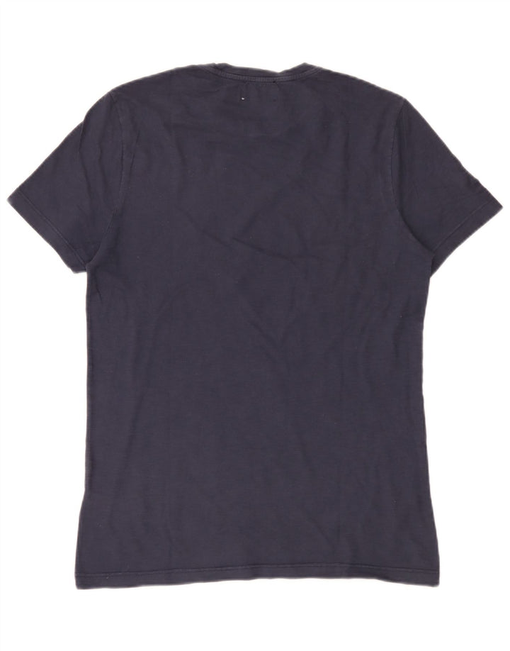 Ανδρικό γραφικό T-Shirt Dondup Top από μεσαίο μπλε ναυτικό βαμβακερό