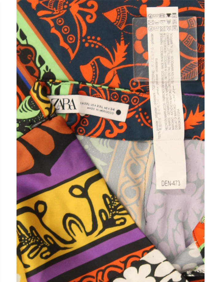 Zara Γυναικεία Midi Φούστα 2XL W36 Πολύχρωμο Patchwork Πολυεστέρας
