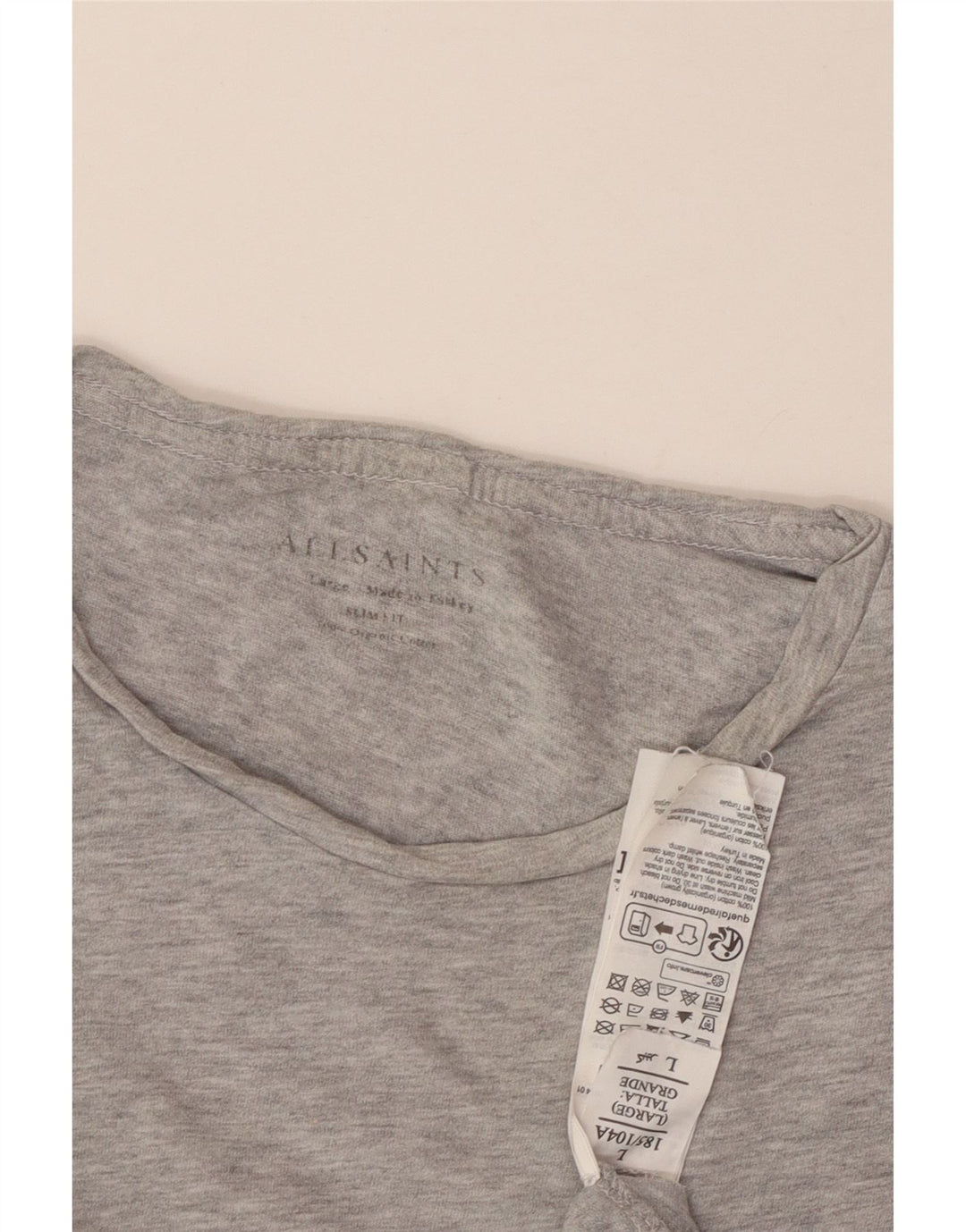 Ανδρικό T-Shirt All Saints Slim Fit Top μεγάλο γκρι βαμβακερό