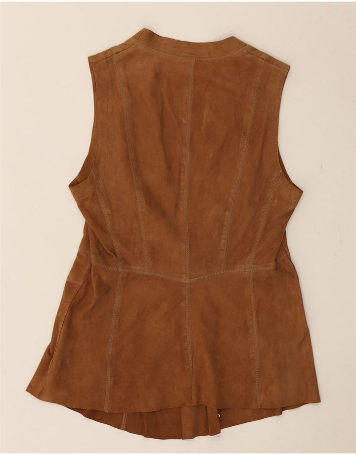 Gerry Weber Γυναικείο σουέτ γιλέκο UK 10 Small Brown Δερμάτινο
