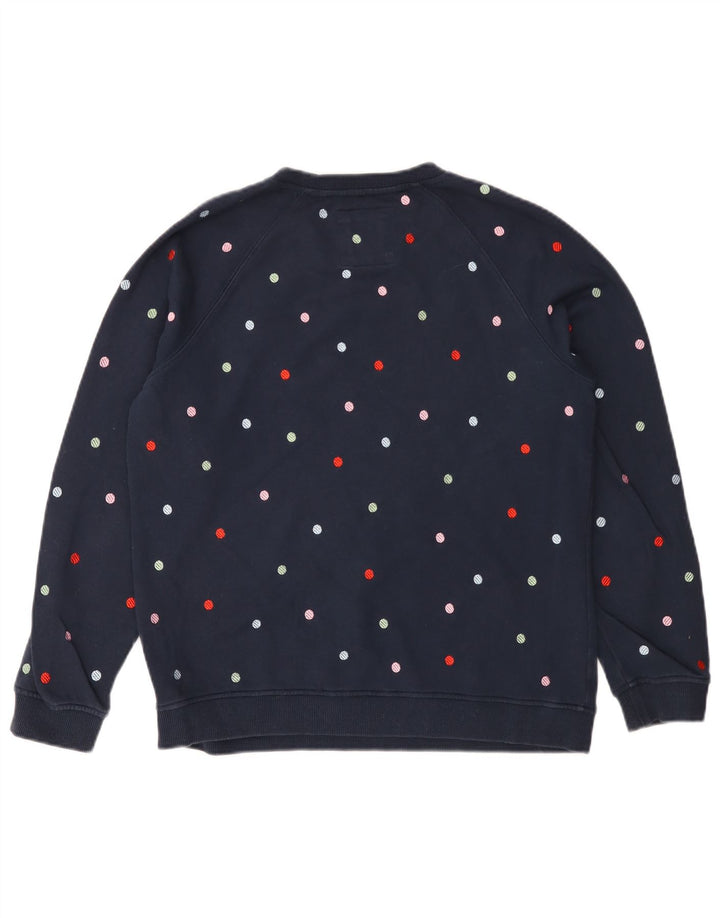 CREW CLOTHING Womens Sweatshirt Jumper UK 12 Medium  Navy Blue Spotted