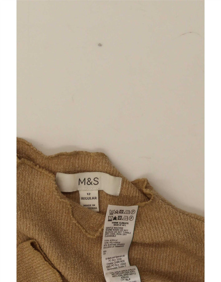 Marks & Spencer Γυναικεία Μπλούζα Τοπ UK 12 Μεσαίο Καφέ Ακρυλικό