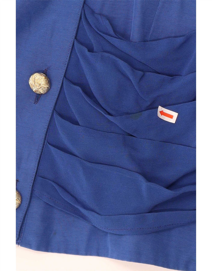 Zoe Γυναικείο Μπουφάν Blazer με διπλό στήθος IT 42 μεσαίο μπλε βισκόζη
