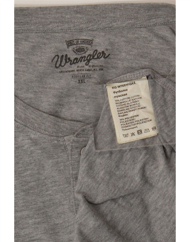 Wrangler Ανδρικό μπλουζάκι με κανονική εφαρμογή μακρυμάνικο 2XL γκρι βαμβακερό