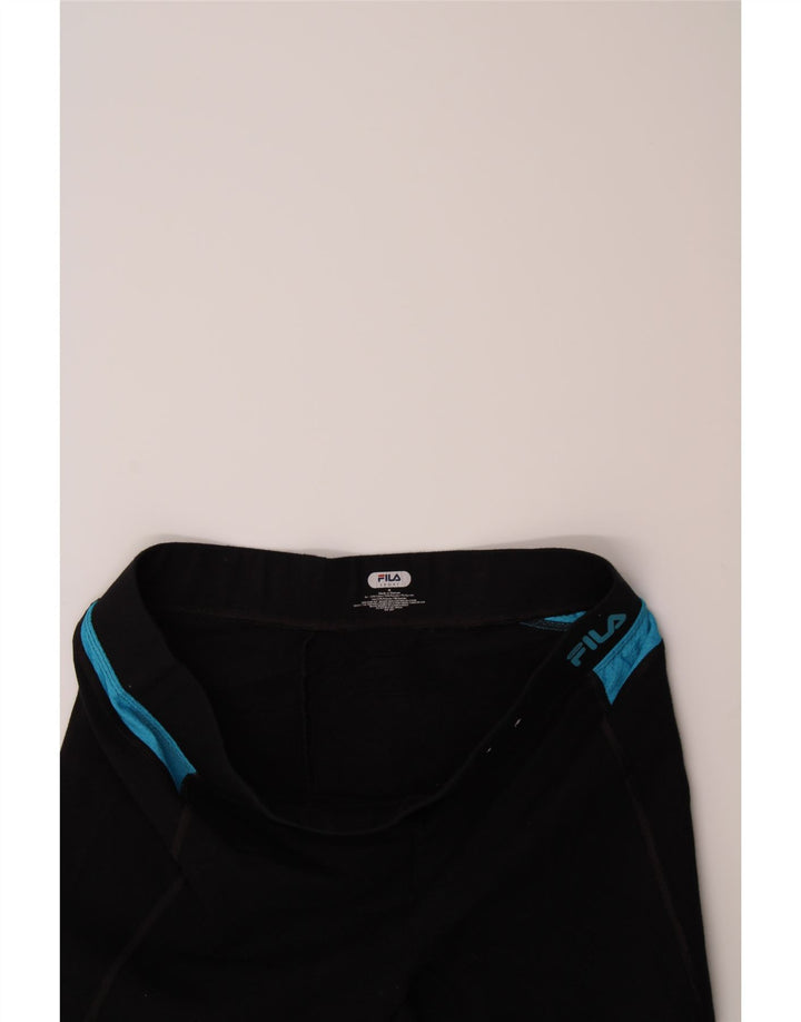 FILA Womens Capri Tracksuit Trousers Medium Black Colourblock Cotton Vintage Fila and Second-Hand Fila from Messina Hembry 