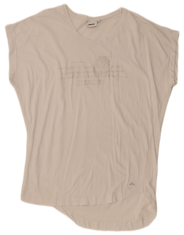 Ellesse Γυναικείο γραφικό T-Shirt Top UK 18 XL Off White