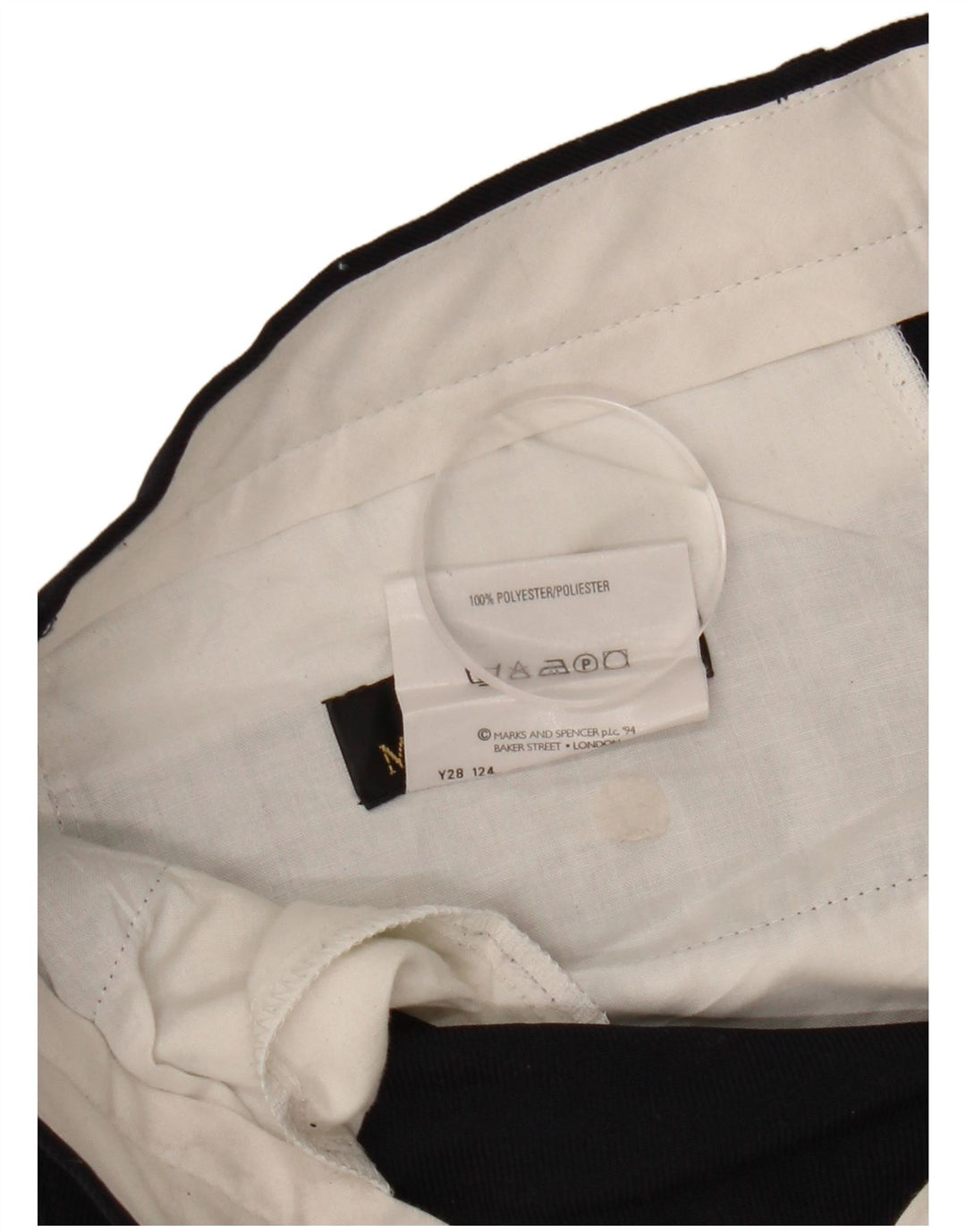 Ανδρικό ίσιο παντελόνι Chino Marks & Spencer W34 L29 Navy Blue Polyester