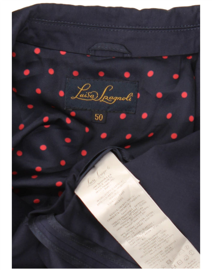 Luisa Spagnoli Γυναικείο σακάκι με 1 κουμπί IT 50 XL Navy Blue Cotton