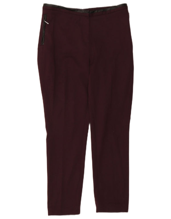 Marks & Spencer Γυναικείο Cropped Παντελόνι UK 12 Medium W30 L26 Burgundy