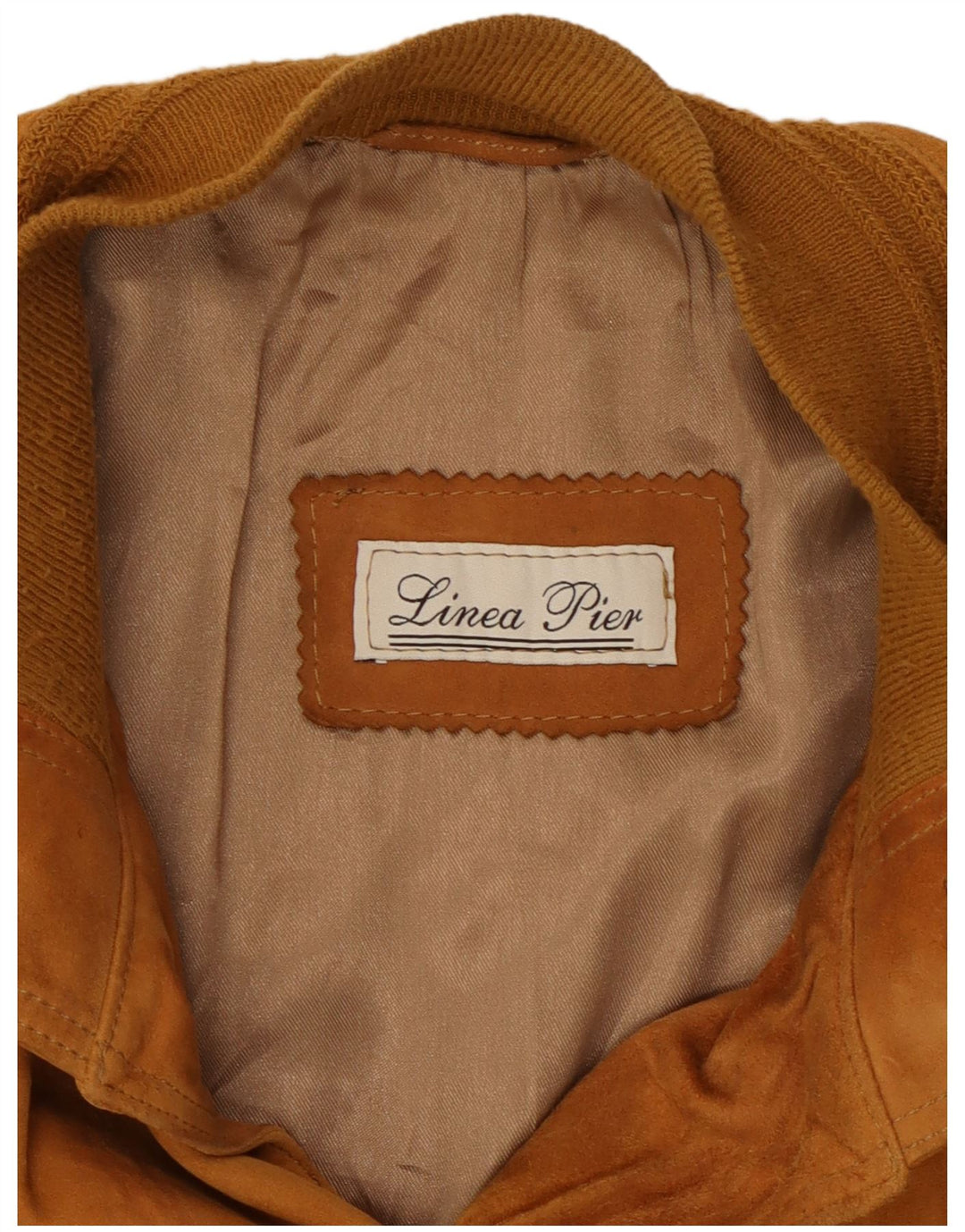 VINTAGE Ανδρικό Suede Bomber Jacket UK 38 Medium Beige Leather