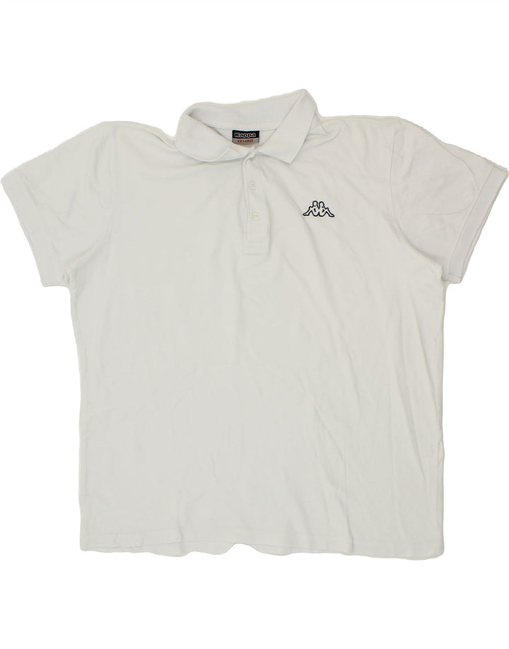 KAPPA Mens Polo Shirt 2XL White Vintage Kappa and Second-Hand Kappa from Messina Hembry 