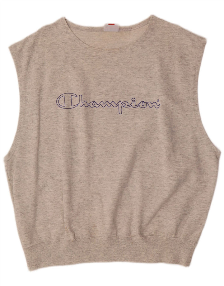 Ανδρικό γραφικό γιλέκο CHAMPION Τοπ μεγάλο γκρι βαμβακερό