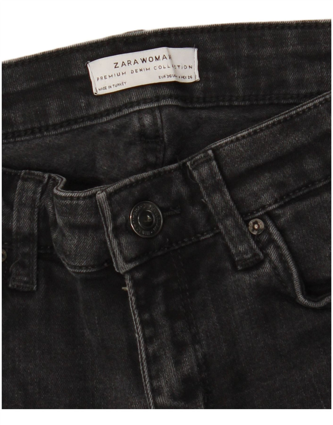 Zara Γυναικείο Τζιν μποτάκι EU 36 XS W26 L26 Μαύρο