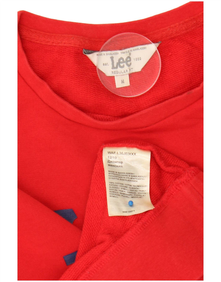Γυναικείο φούτερ Lee Graphic Regular Fit Jumper UK 14 Μεσαίο κόκκινο βαμβακερό