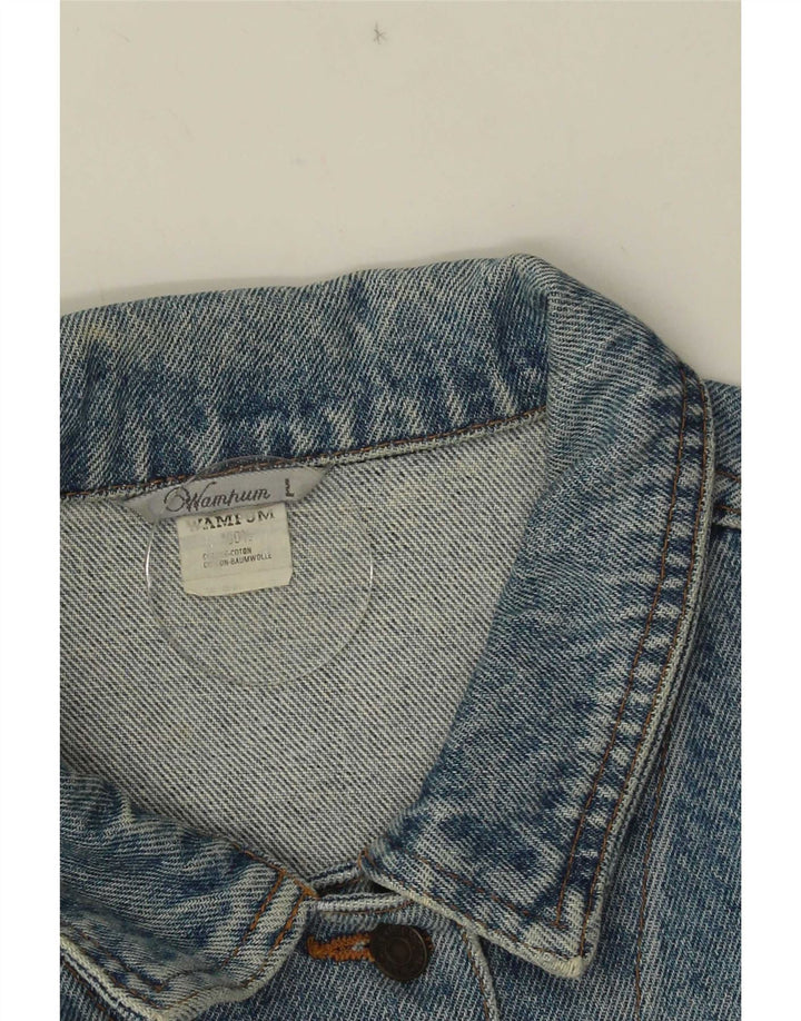 Wampum Γυναικείο Τζιν Μπουφάν UK 16 Large Blue Cotton