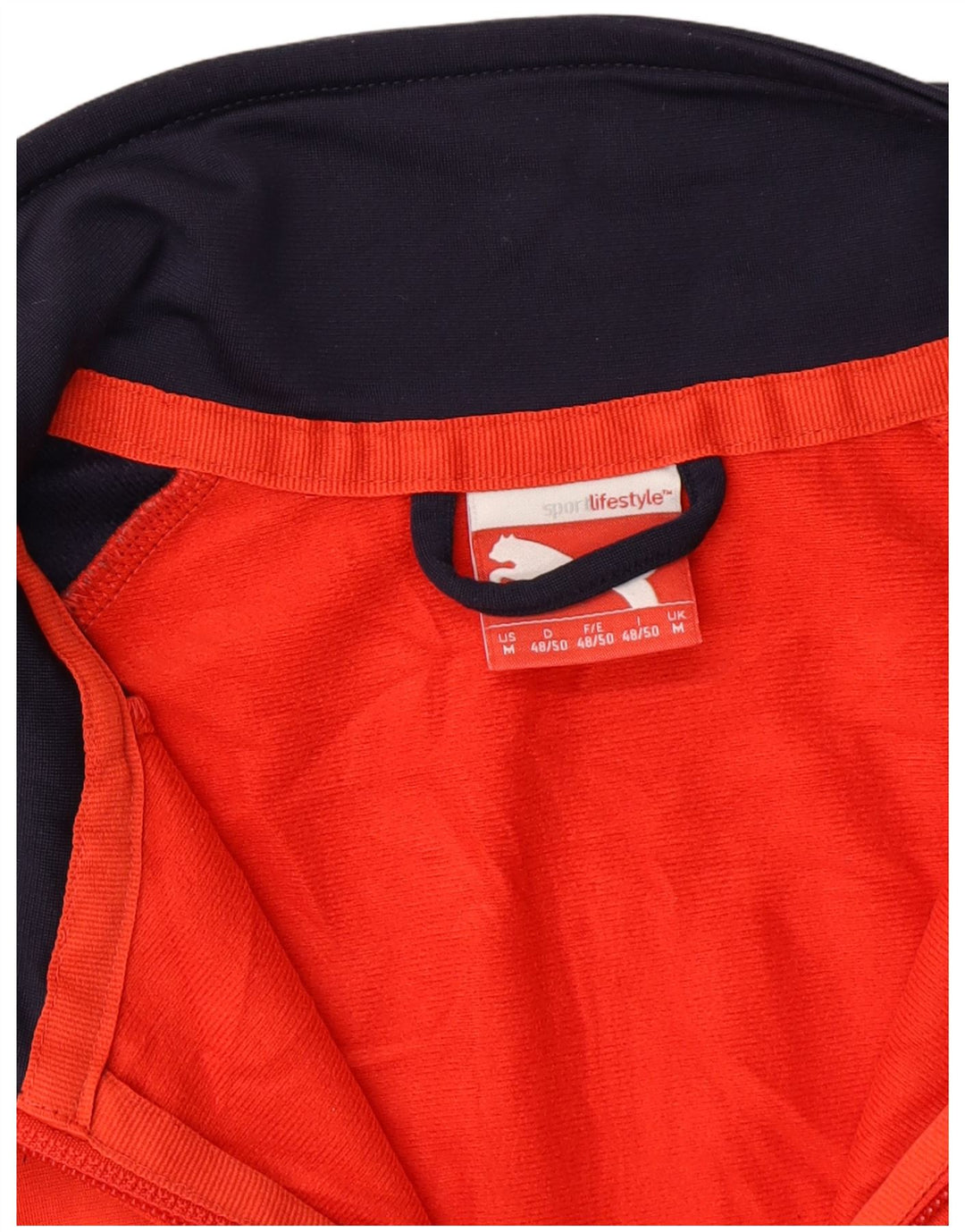 PUMA Mens Tracksuit Top Jacket Medium Orange Colourblock