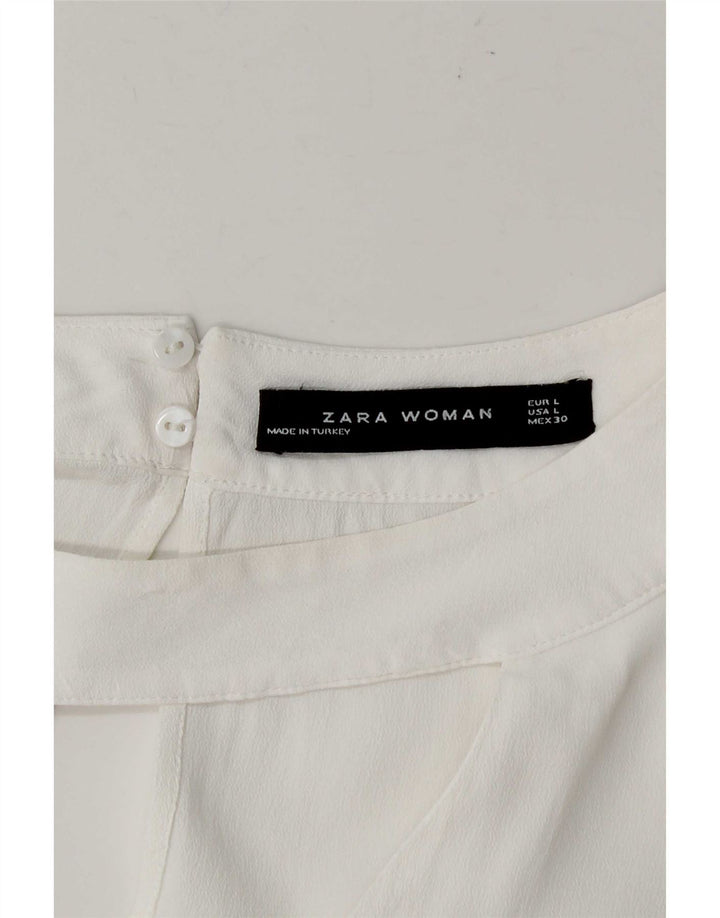 Zara Γυναικεία μπλούζα 3/4 μανίκια τοπ UK 16 Large White