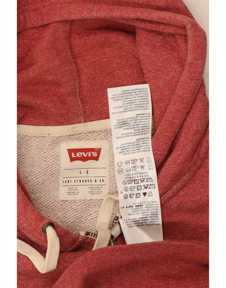 Ανδρικό πουλόβερ με κουκούλα με φερμουάρ Levi's μεγάλο κόκκινο βαμβακερό