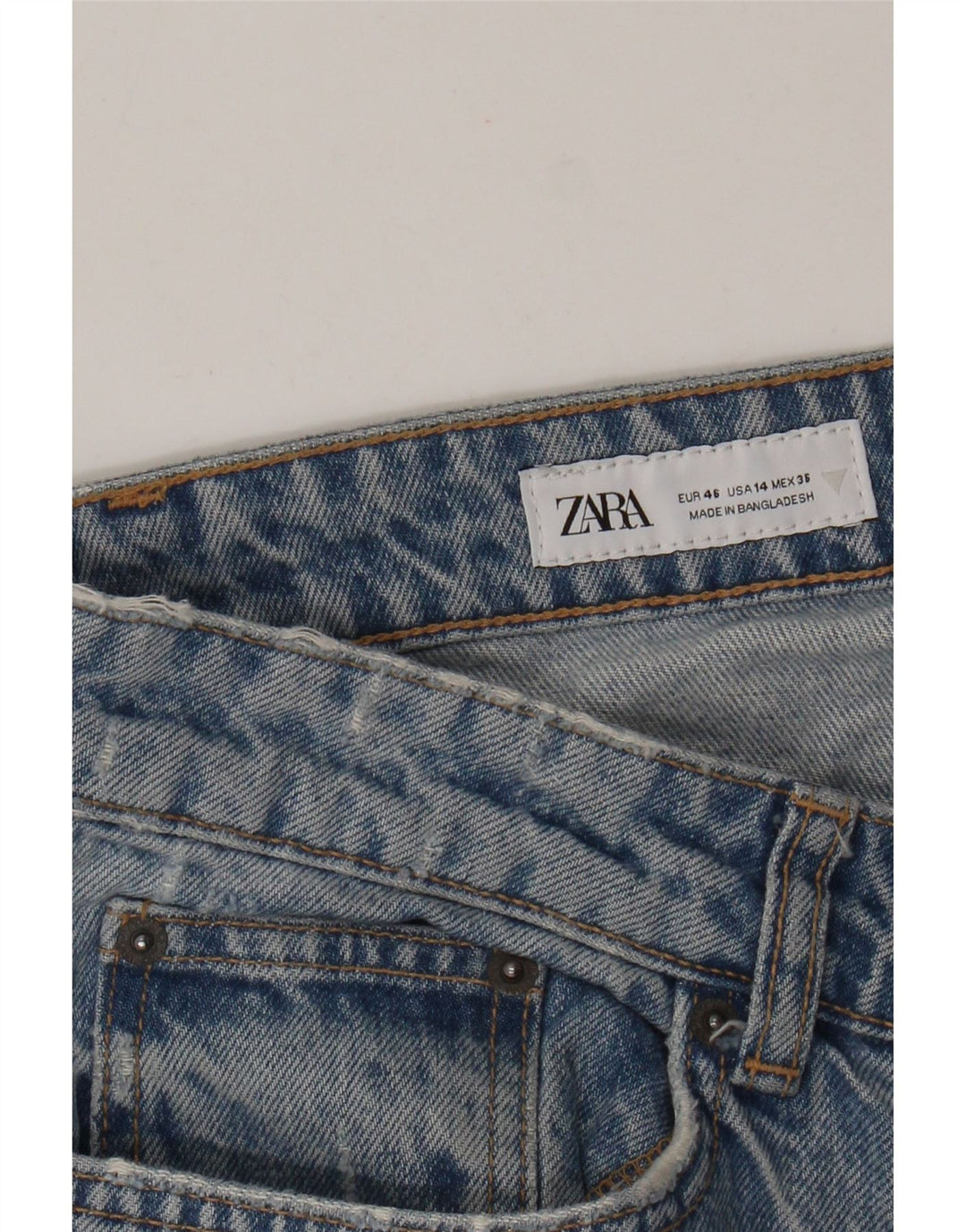 Zara Γυναικείο Straight Jeans EU 46 XL W36 L29 Blue